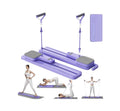 Pilates Board with Resistance Bands, 7-In-1 Foldable Pilates Reformer Set, Pilates Reformer Machine for Home Workout, Core Strengthener, Ab Workout, Glute & Leg Toning
